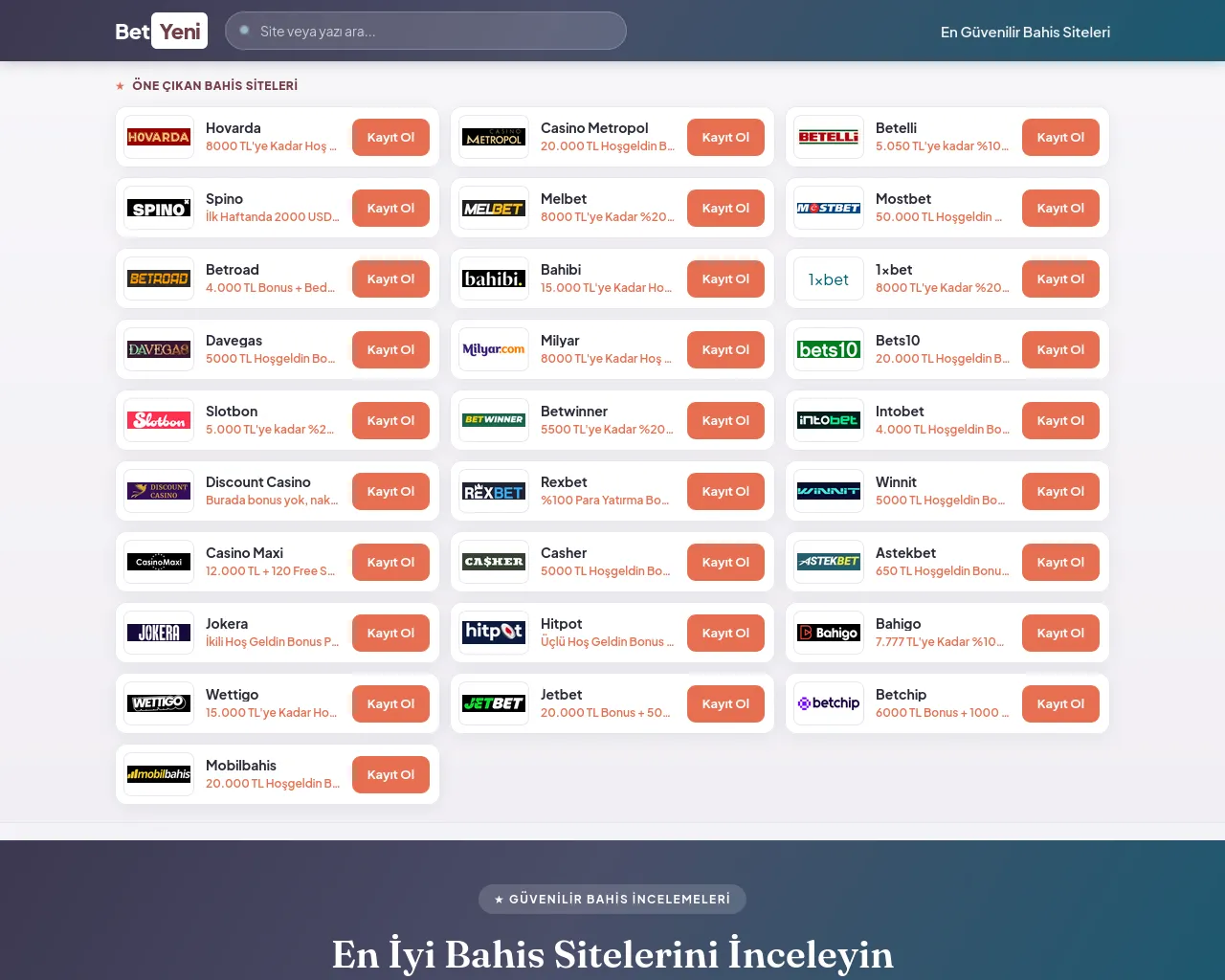 Screenshot of betyeni.pro
