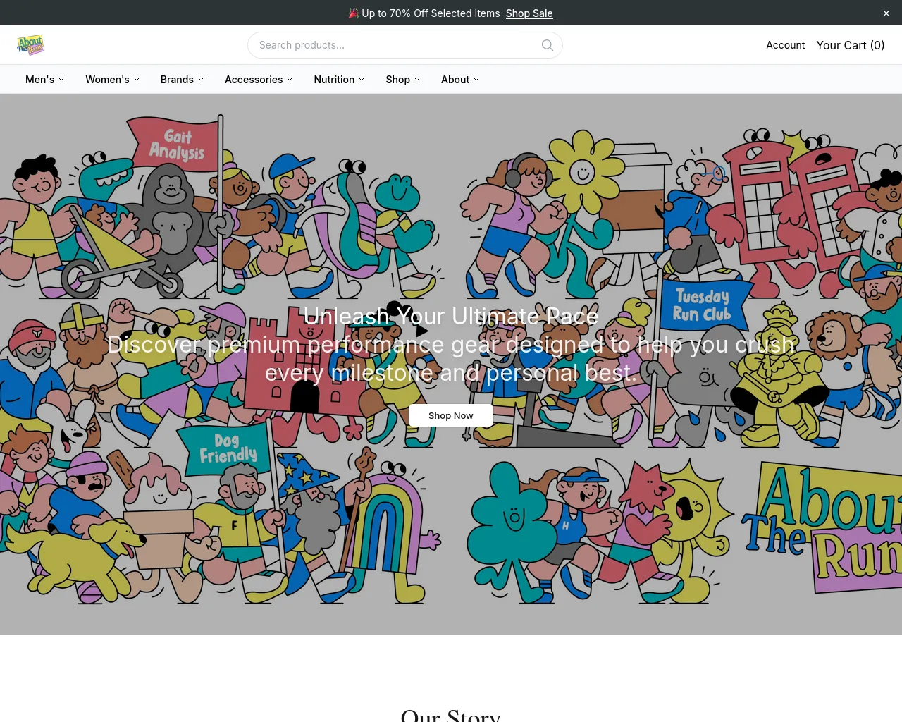 Screenshot of abouttherunstore.shop