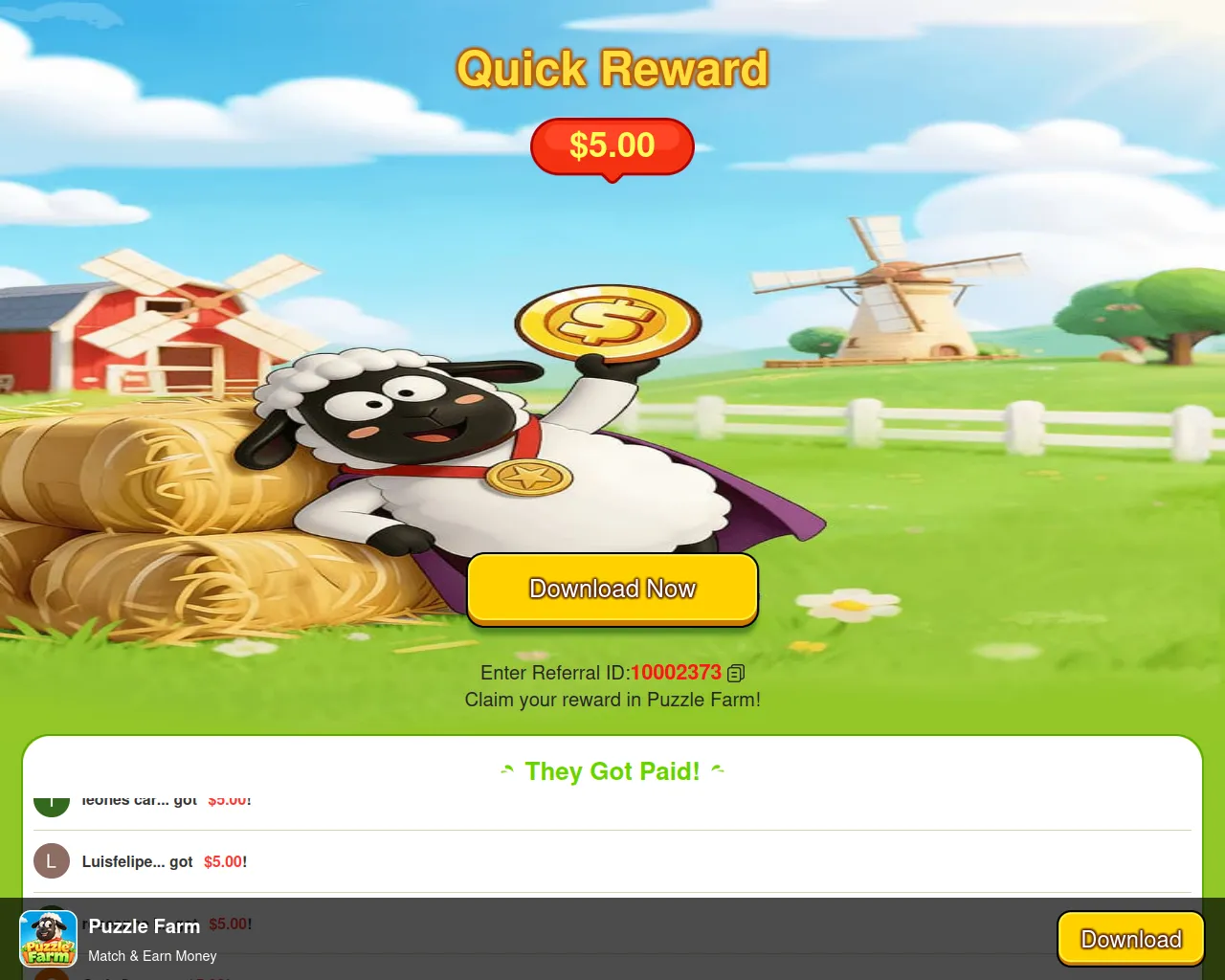 Screenshot of puzzlefarm.shareearn3.com