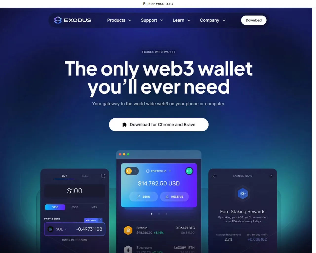 Screenshot of exadusweb.wixstudio.com