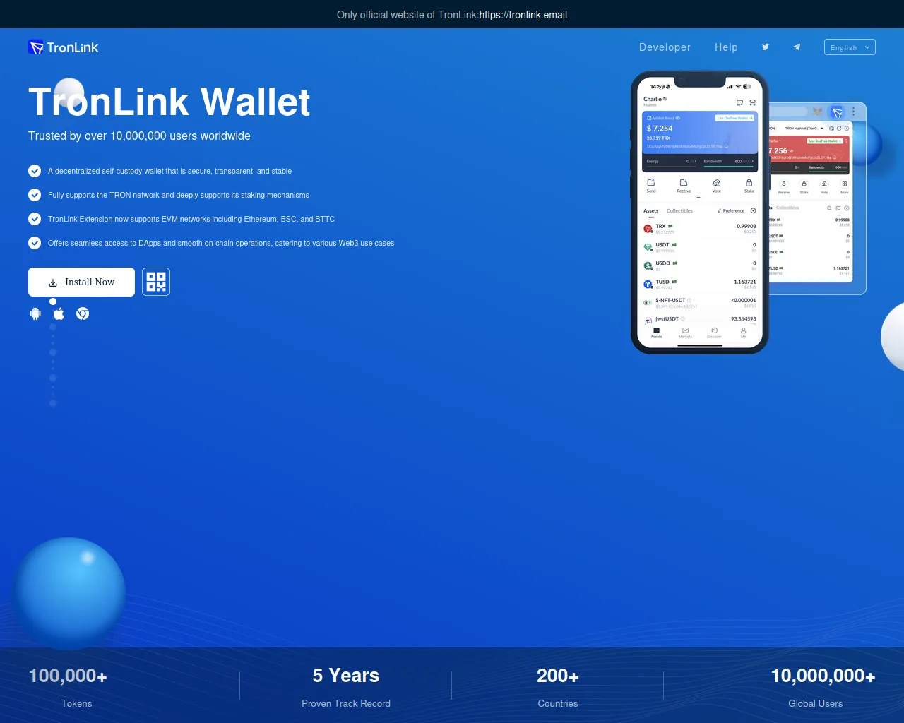 Screenshot of tronlink.email