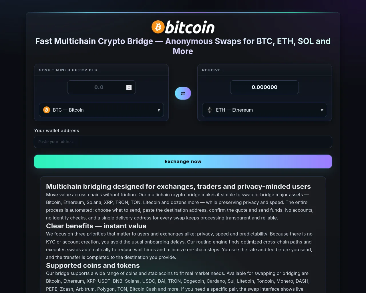 Screenshot of multi-chain-bridging-swapping.com
