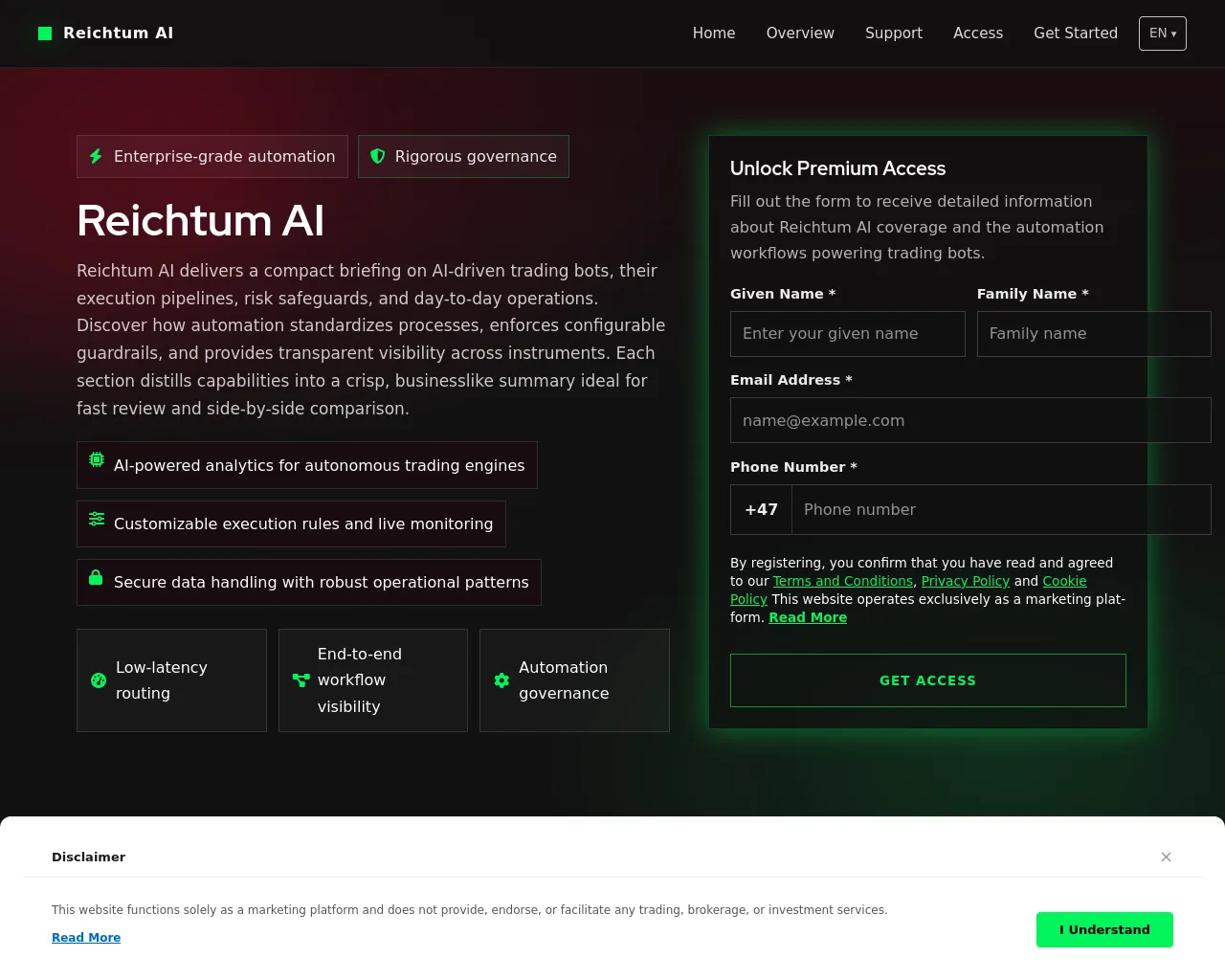 Screenshot of reichtumai.com
