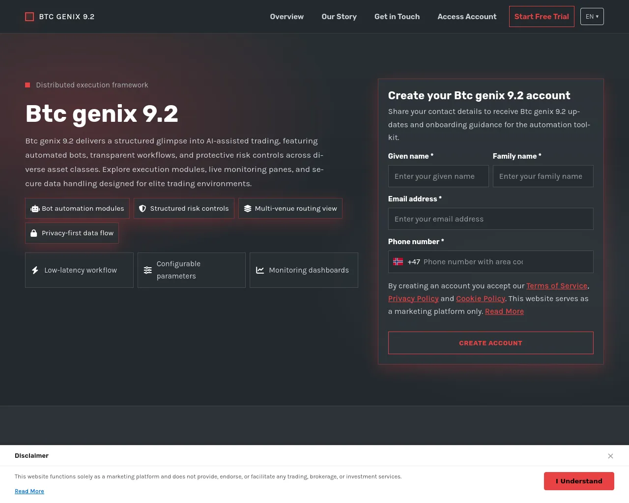 Screenshot of btcgenix9.pro