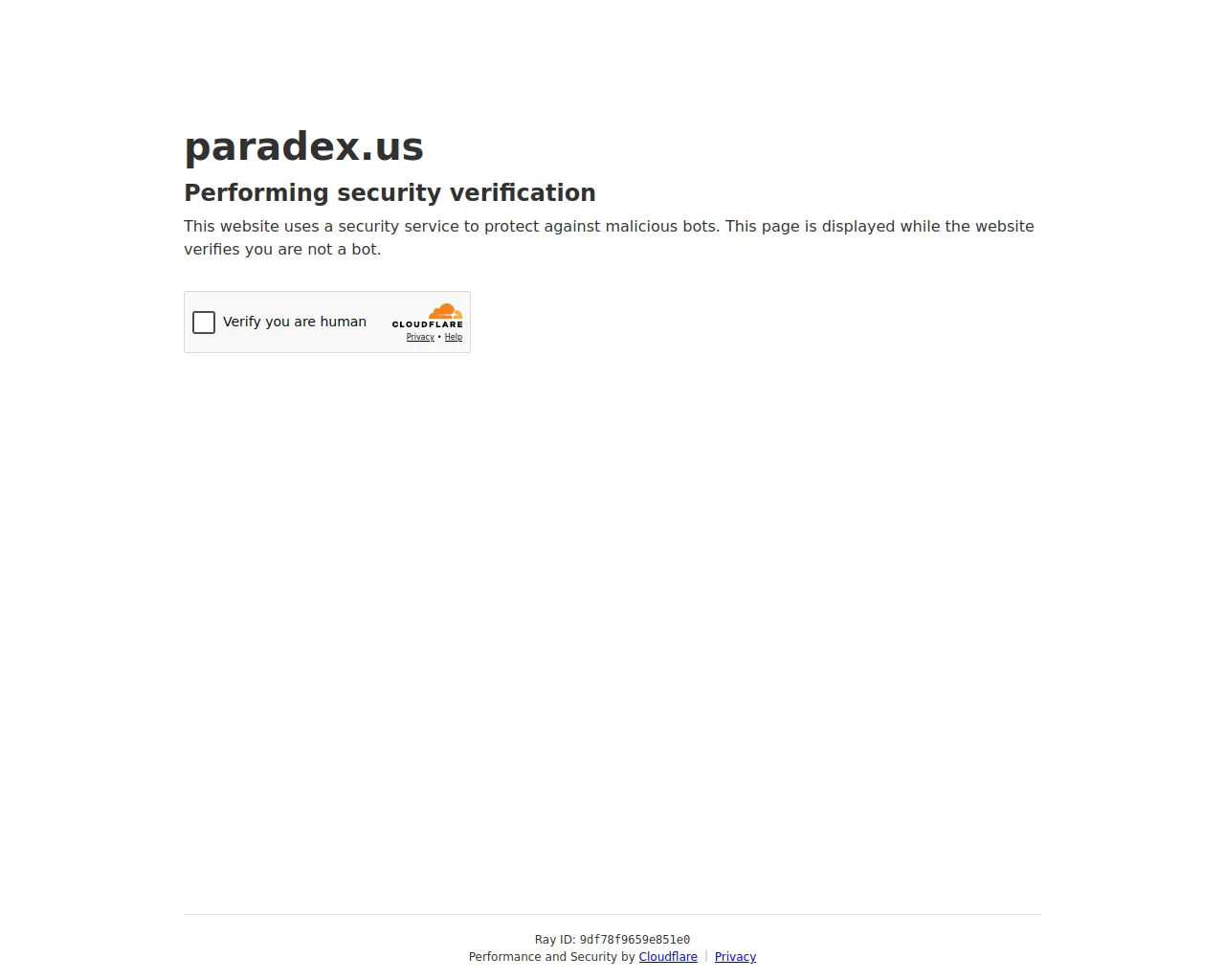 Screenshot of paradex.us