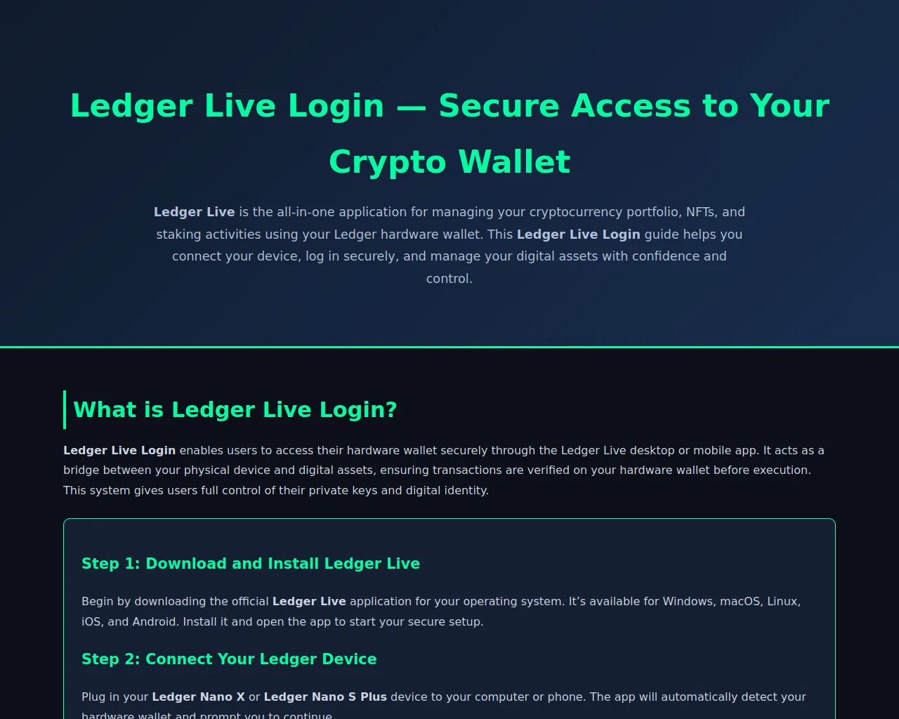 Screenshot of ldger-live-lin.pages.dev