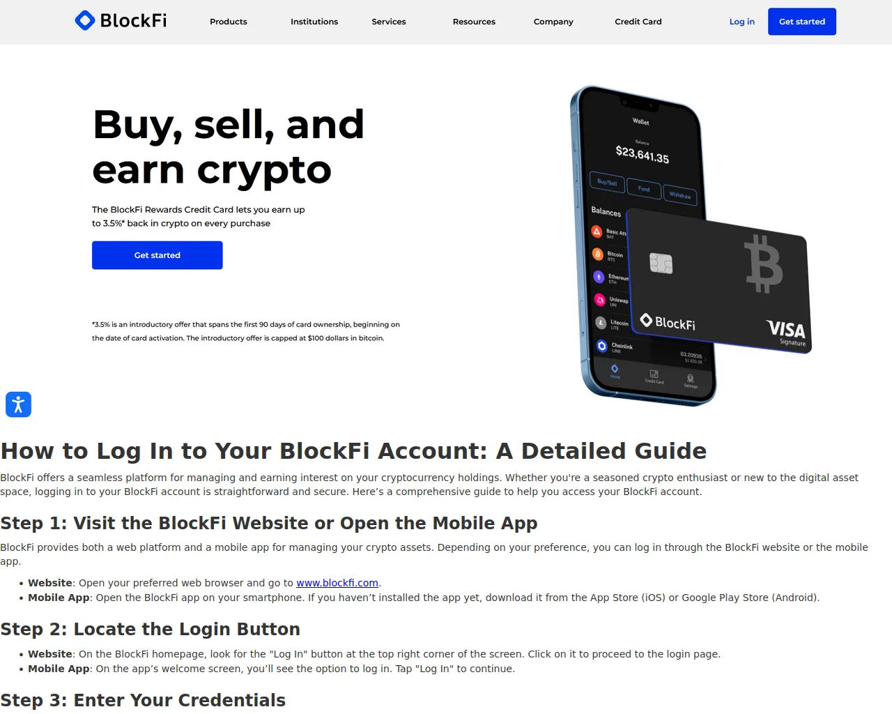 Screenshot of blockfi--loginauth.webflow.io