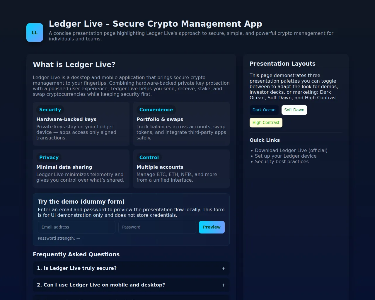 Screenshot of ladgr-lived-app.pages.dev