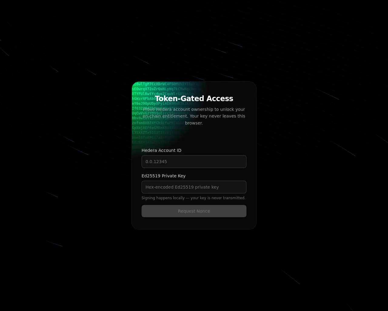 Screenshot of hedera-demo.apps.arkivist.io