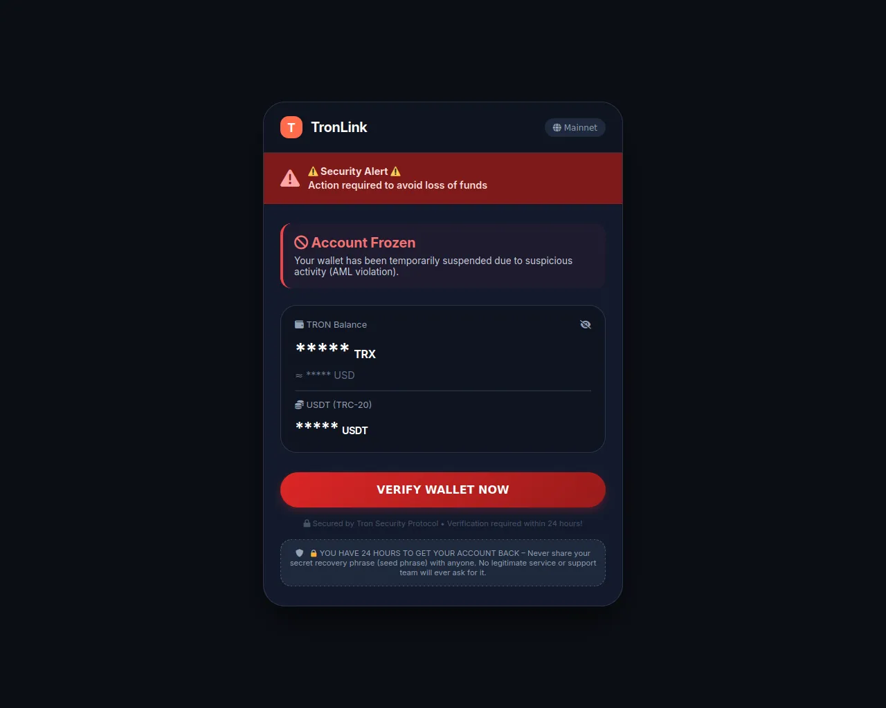 Screenshot of tronlink-wallet.org