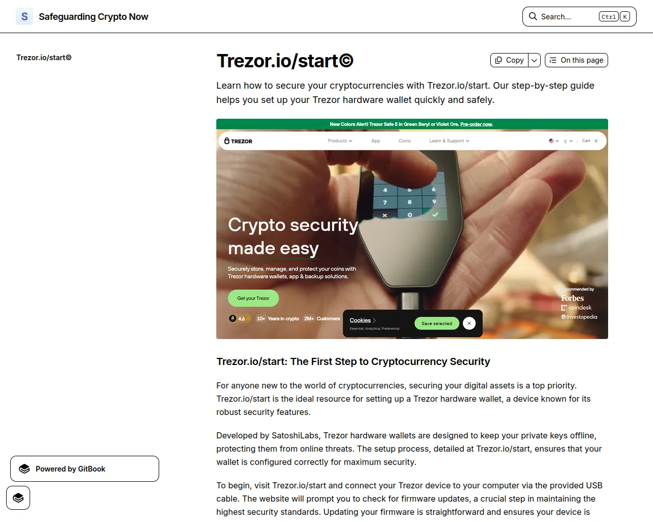 Stored capture of io-trezor-stcrt.gitbook.io