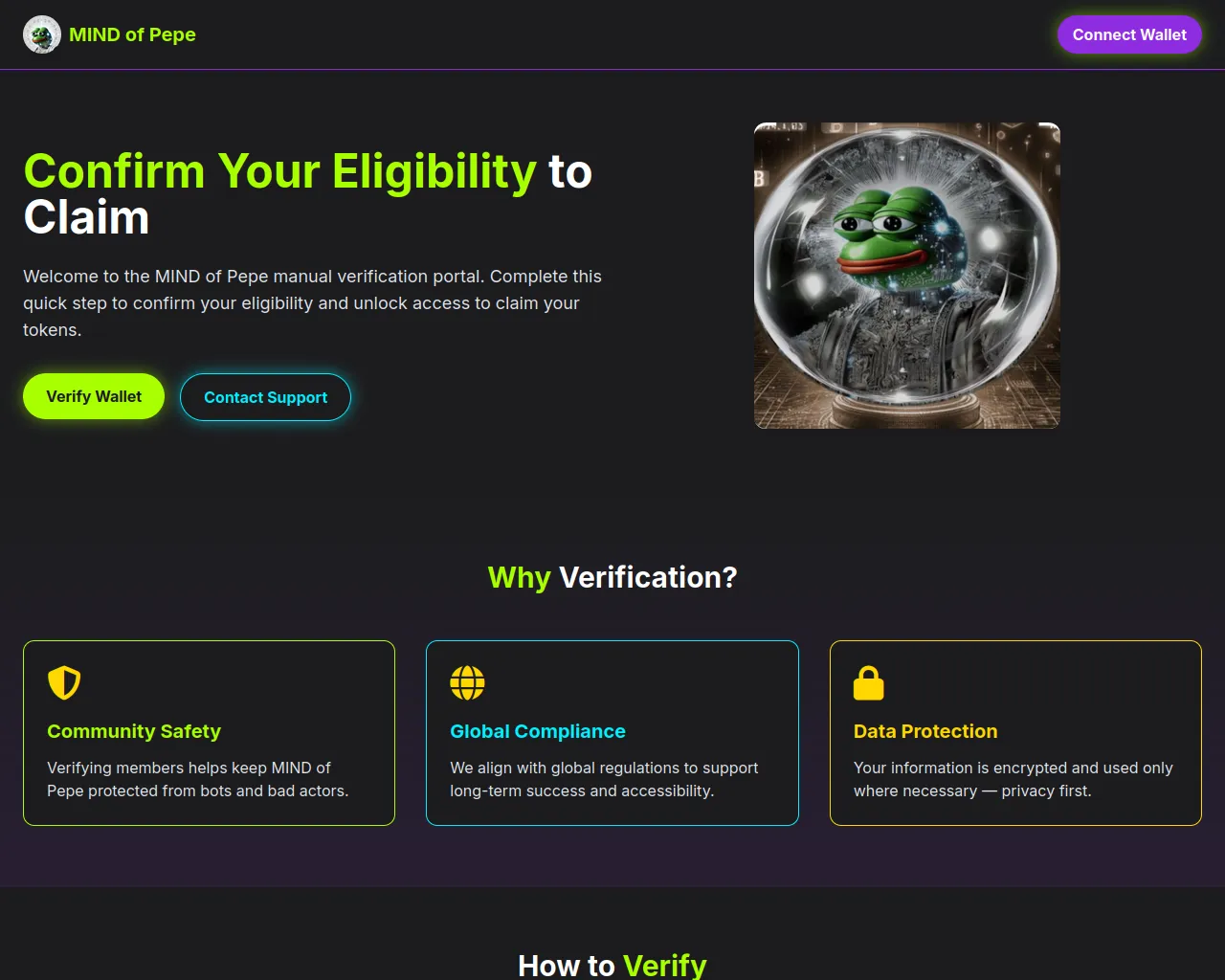 Screenshot of mindofpepeverifier.web.app