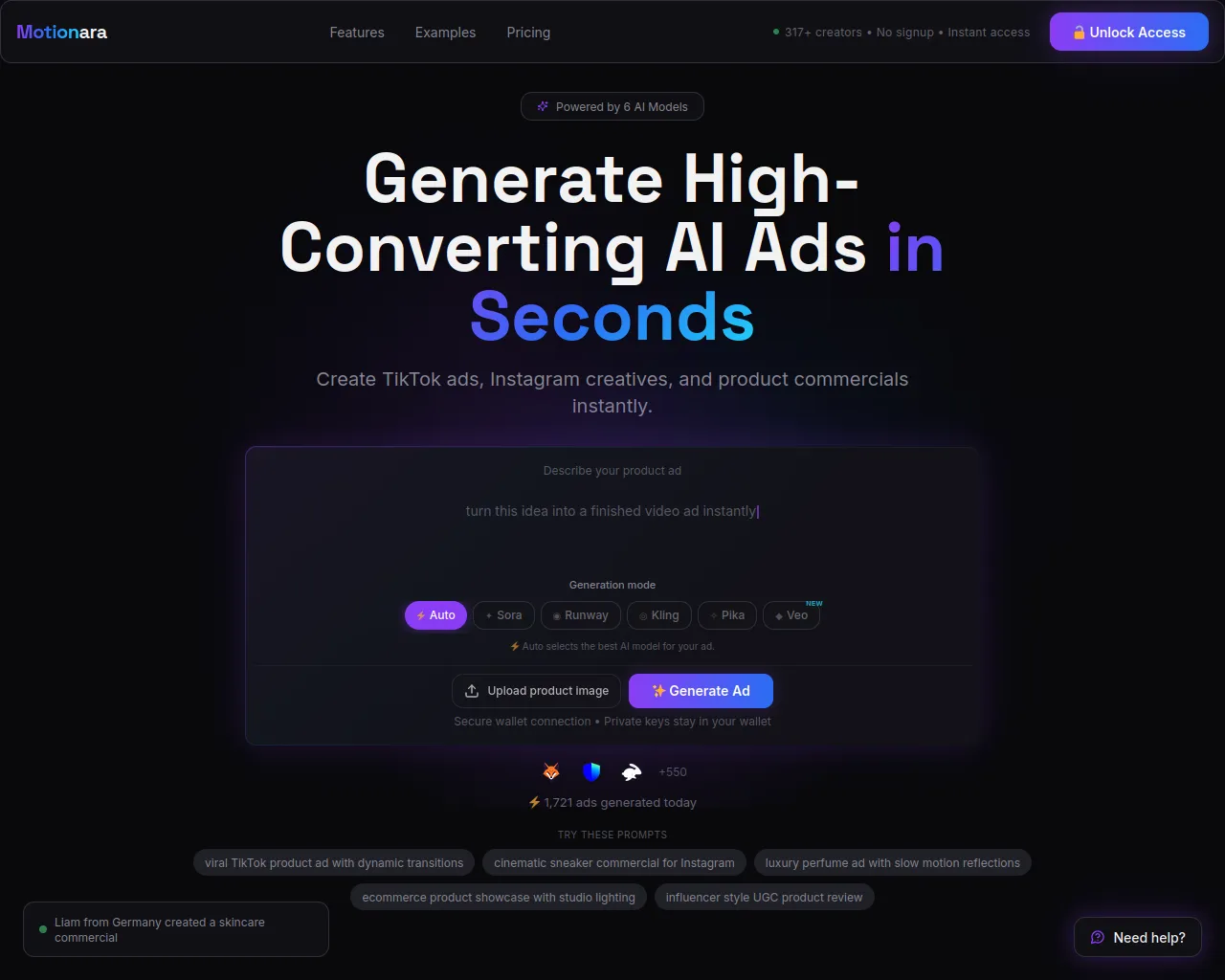 Screenshot of motionara.live