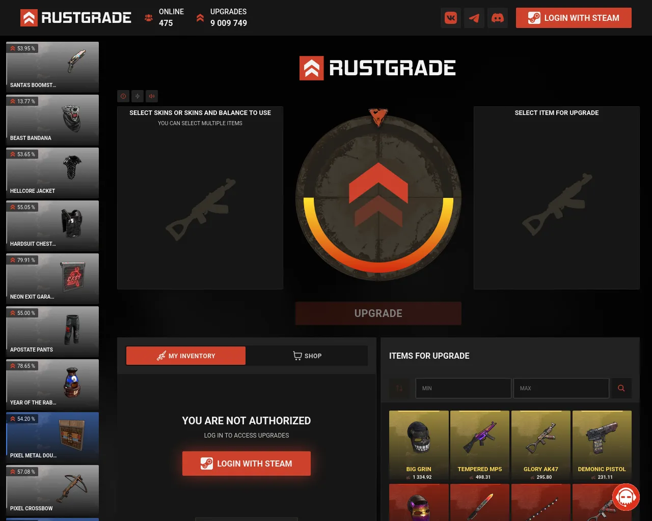 Screenshot of rustgrade.com