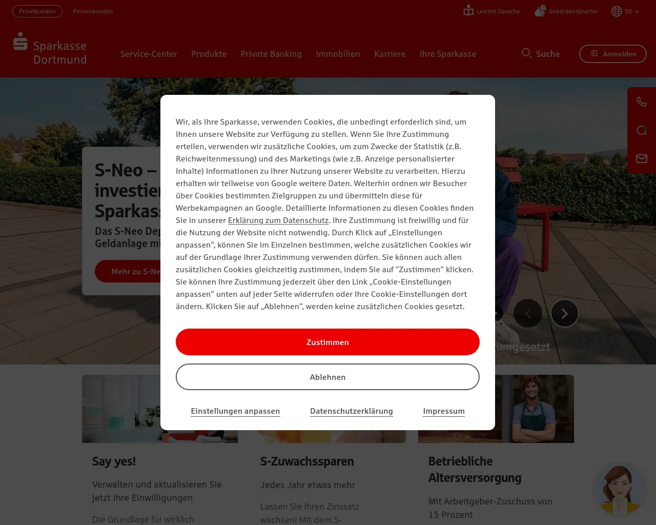 Screenshot of sparkasse-dortmund.app