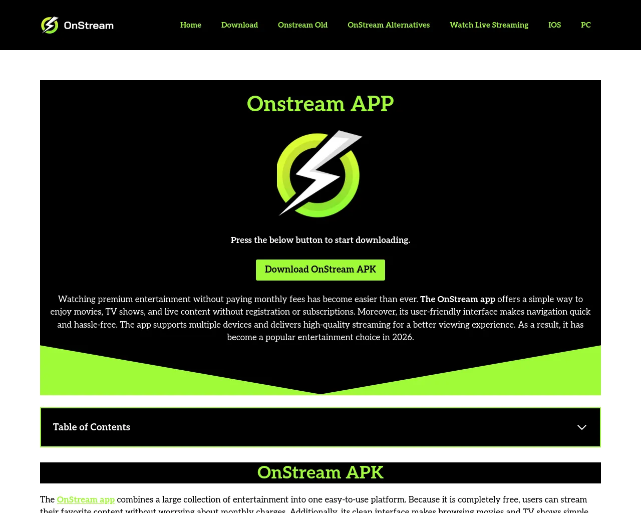 Screenshot of onstreamapp.cc