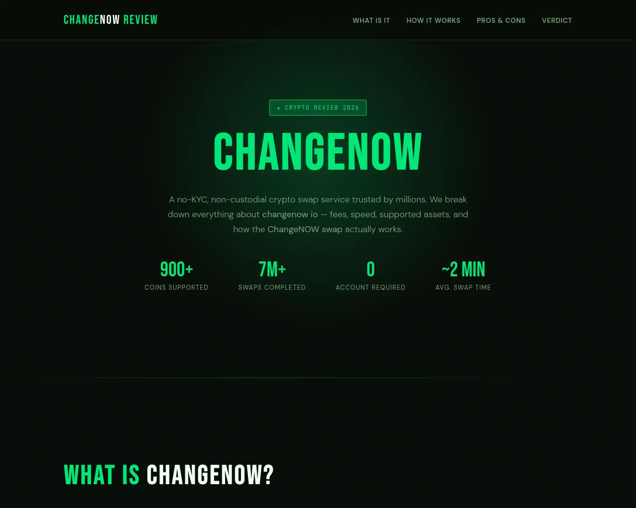 Screenshot of changenowio.org