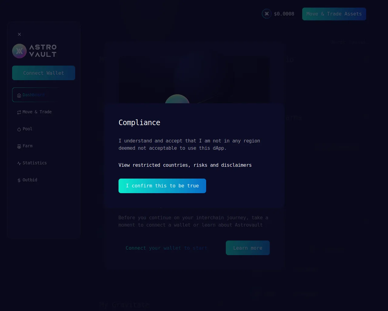 Screenshot of astrovault.info