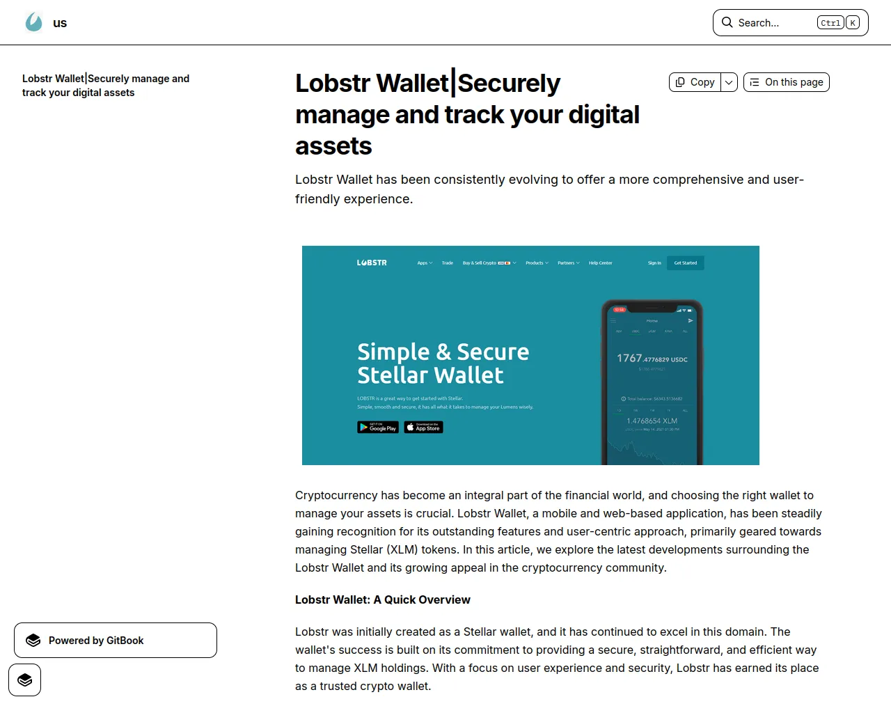 Screenshot of lobstrrrrwalleeettt.gitbook.io