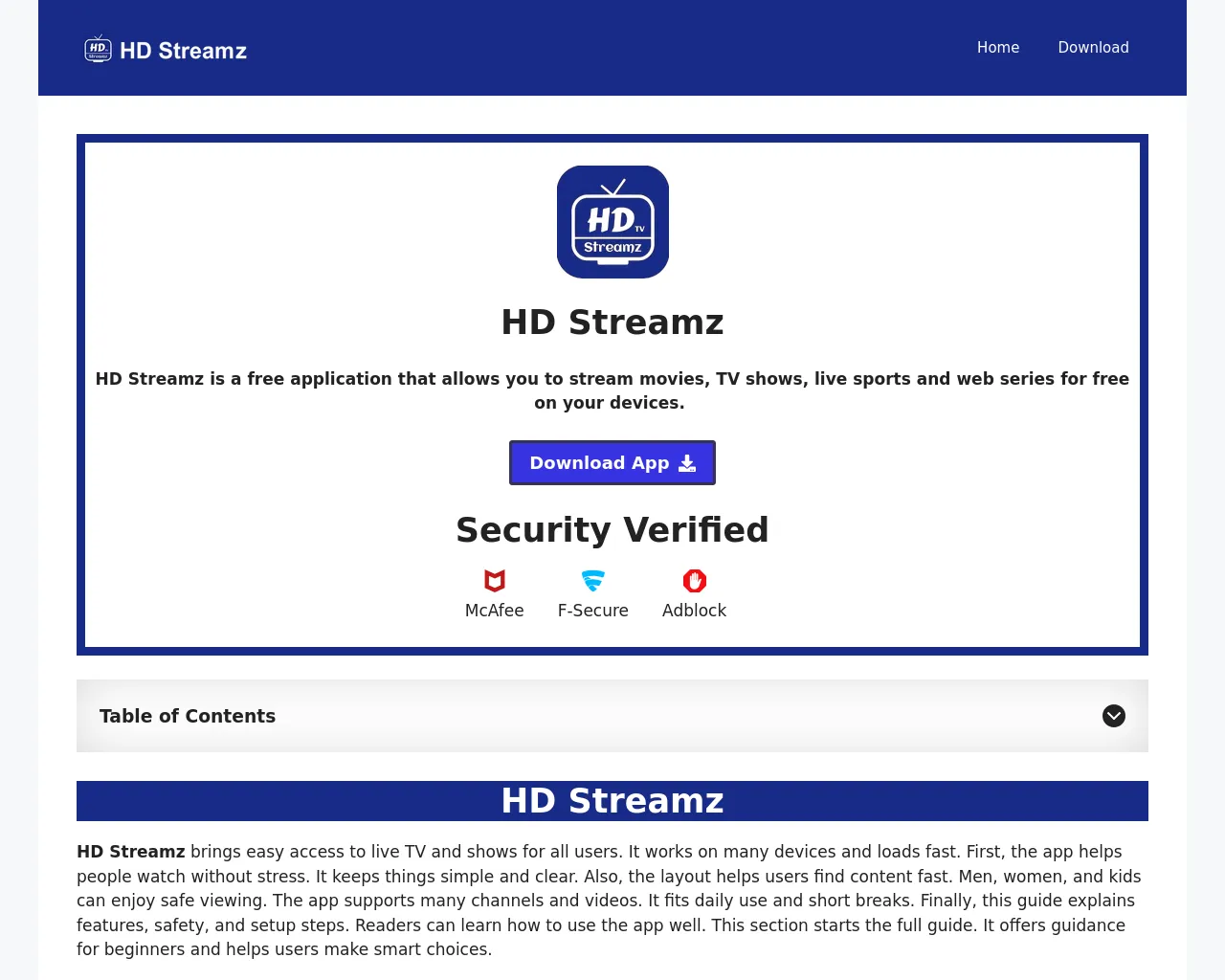 Screenshot of hdstreamzhds.com