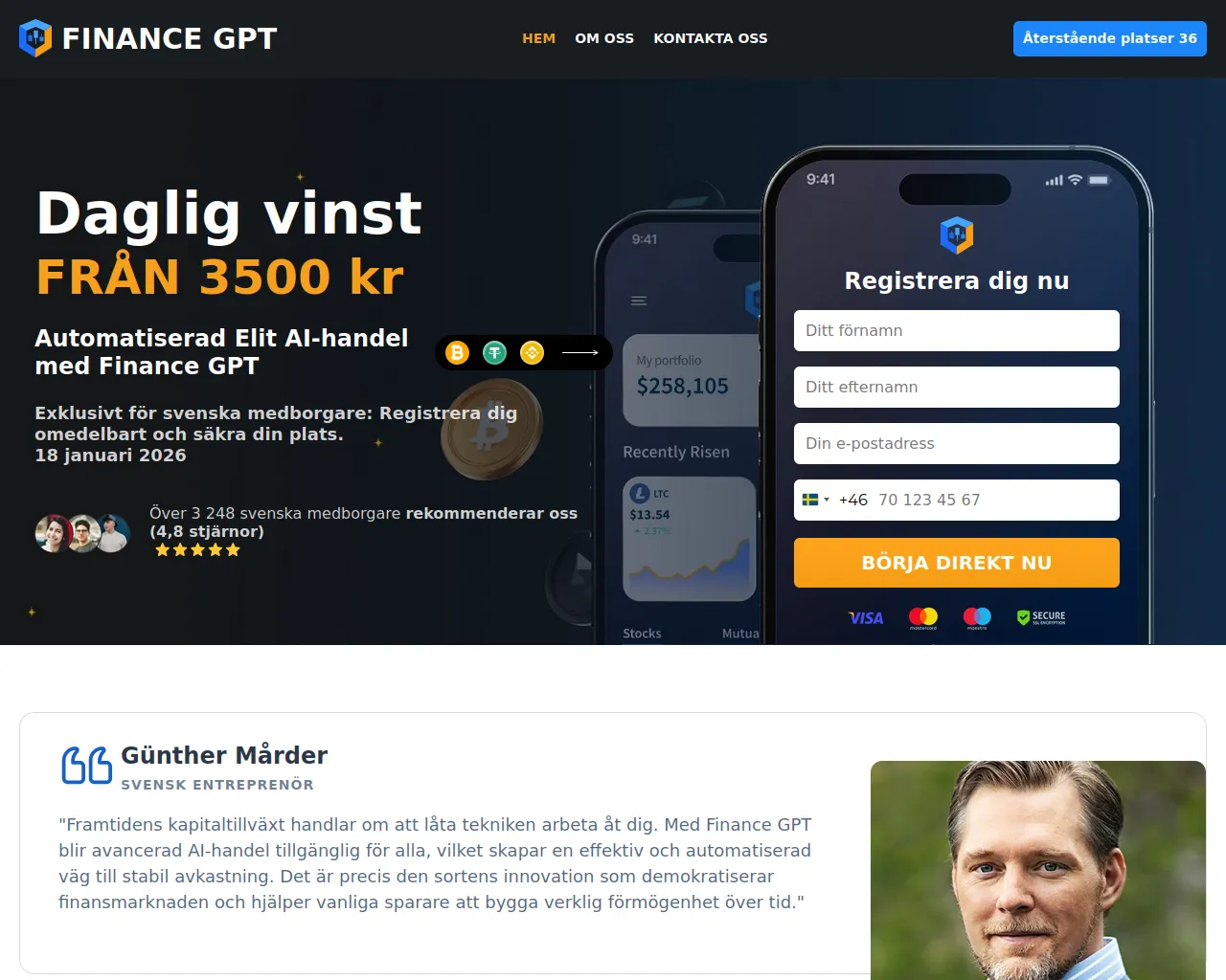 Screenshot of financegpt-ai.com
