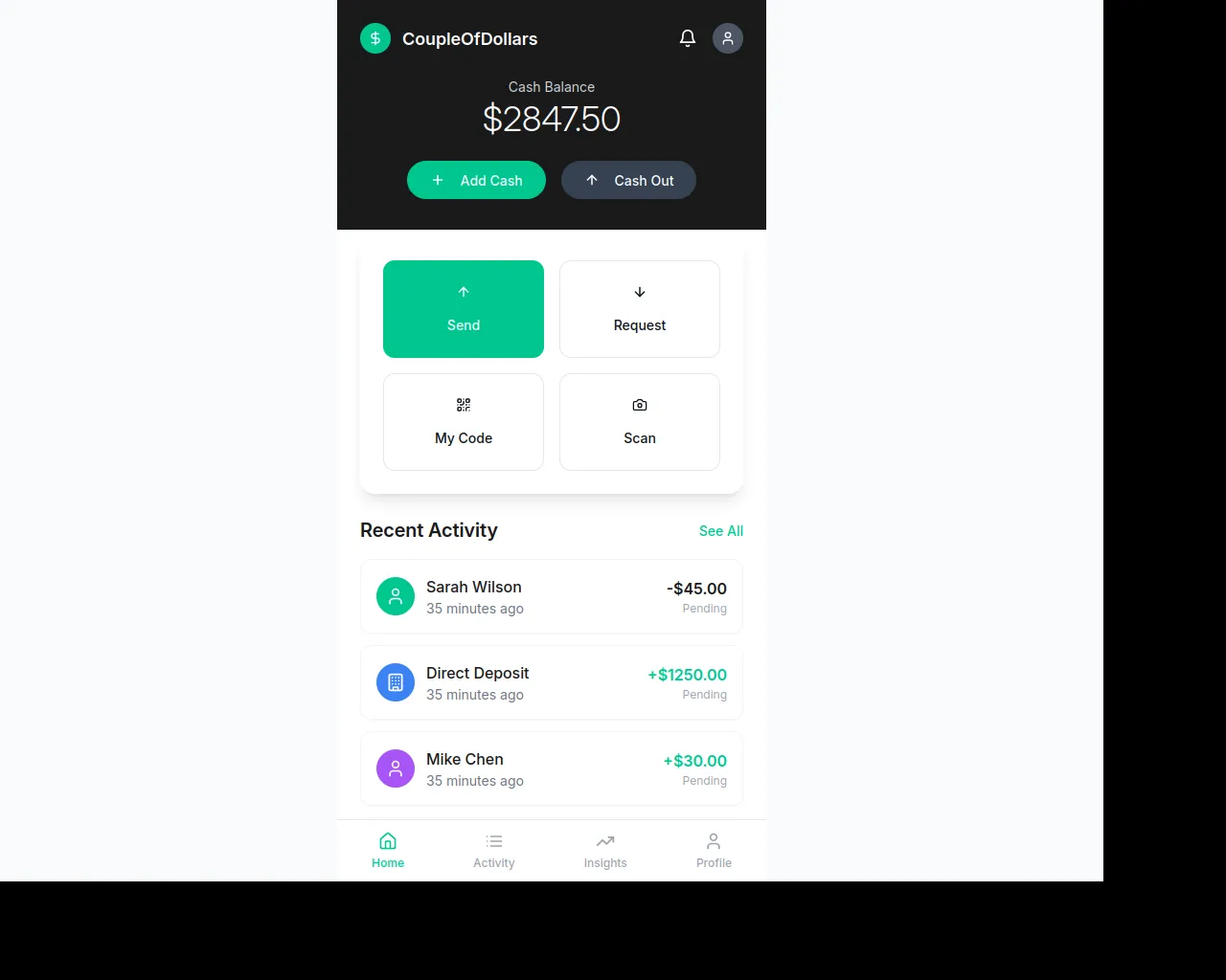 Screenshot of coupleofdollars.app