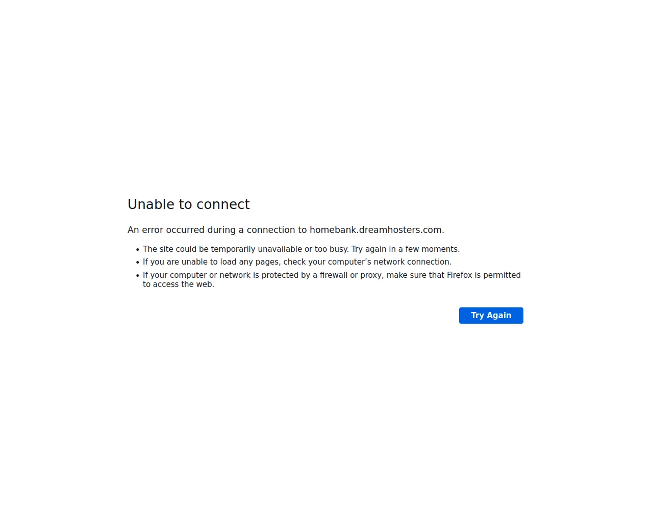 Screenshot of homebank.dreamhosters.com