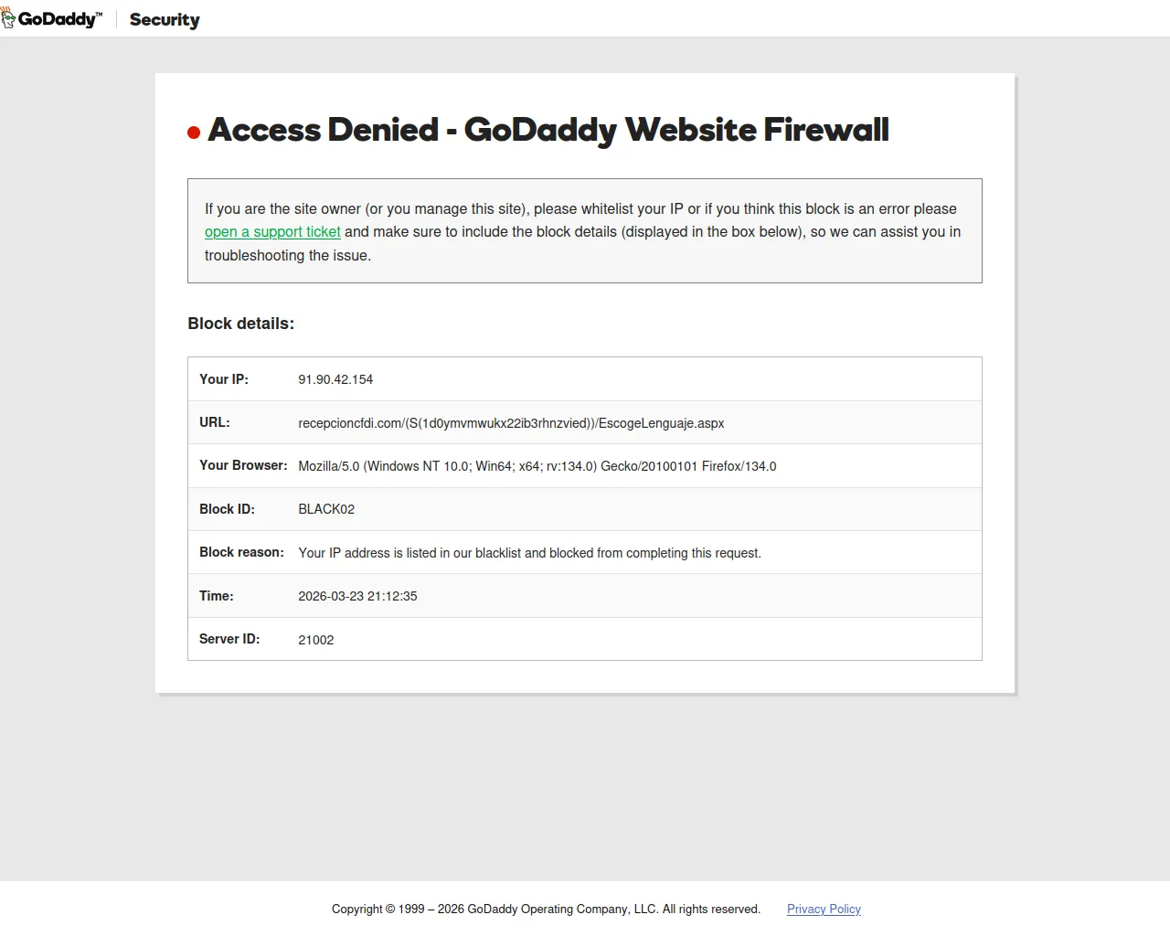 Screenshot of recepcioncfdi.com