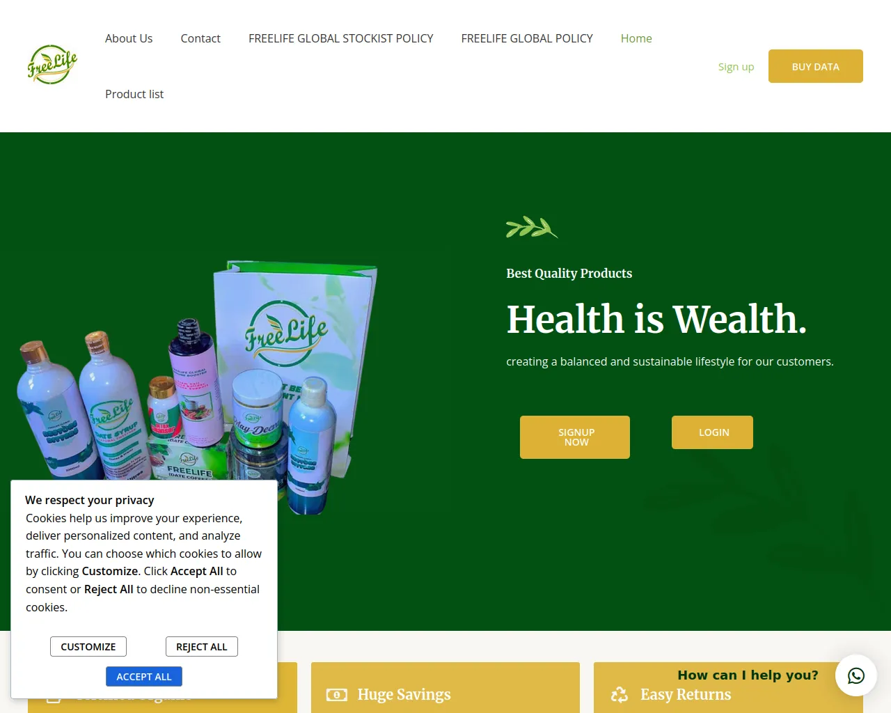 Screenshot of freelife.com.ng