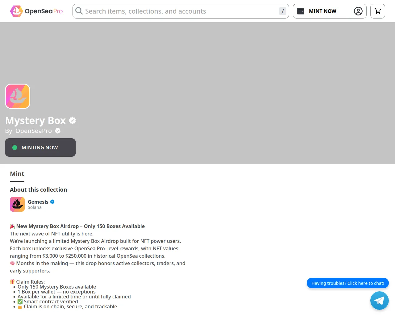 Screenshot of mint-mysterybox82.vercel.app