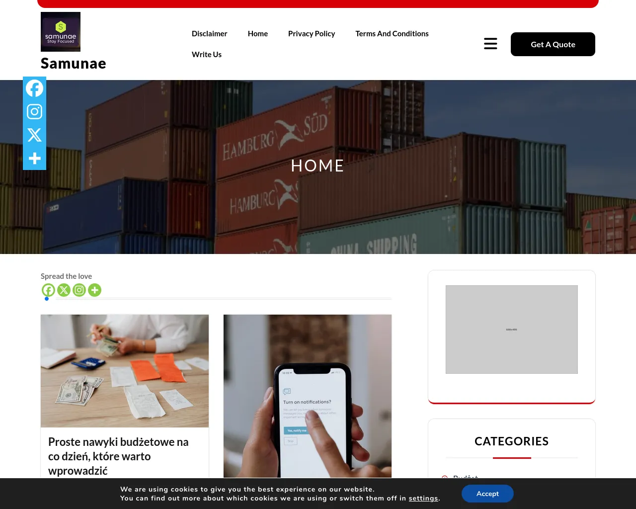 Screenshot of samunae.com