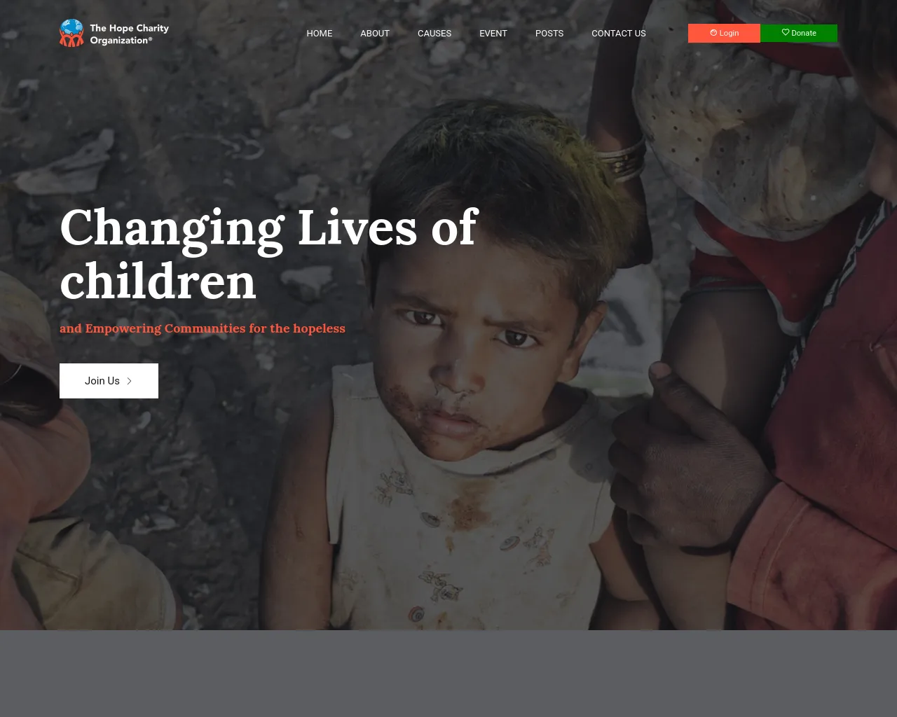 Screenshot of hopecharityorg.com