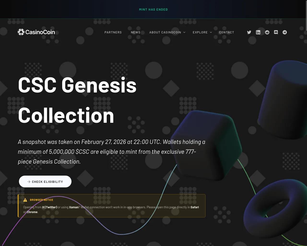 Screenshot of nft-casinocoin.com