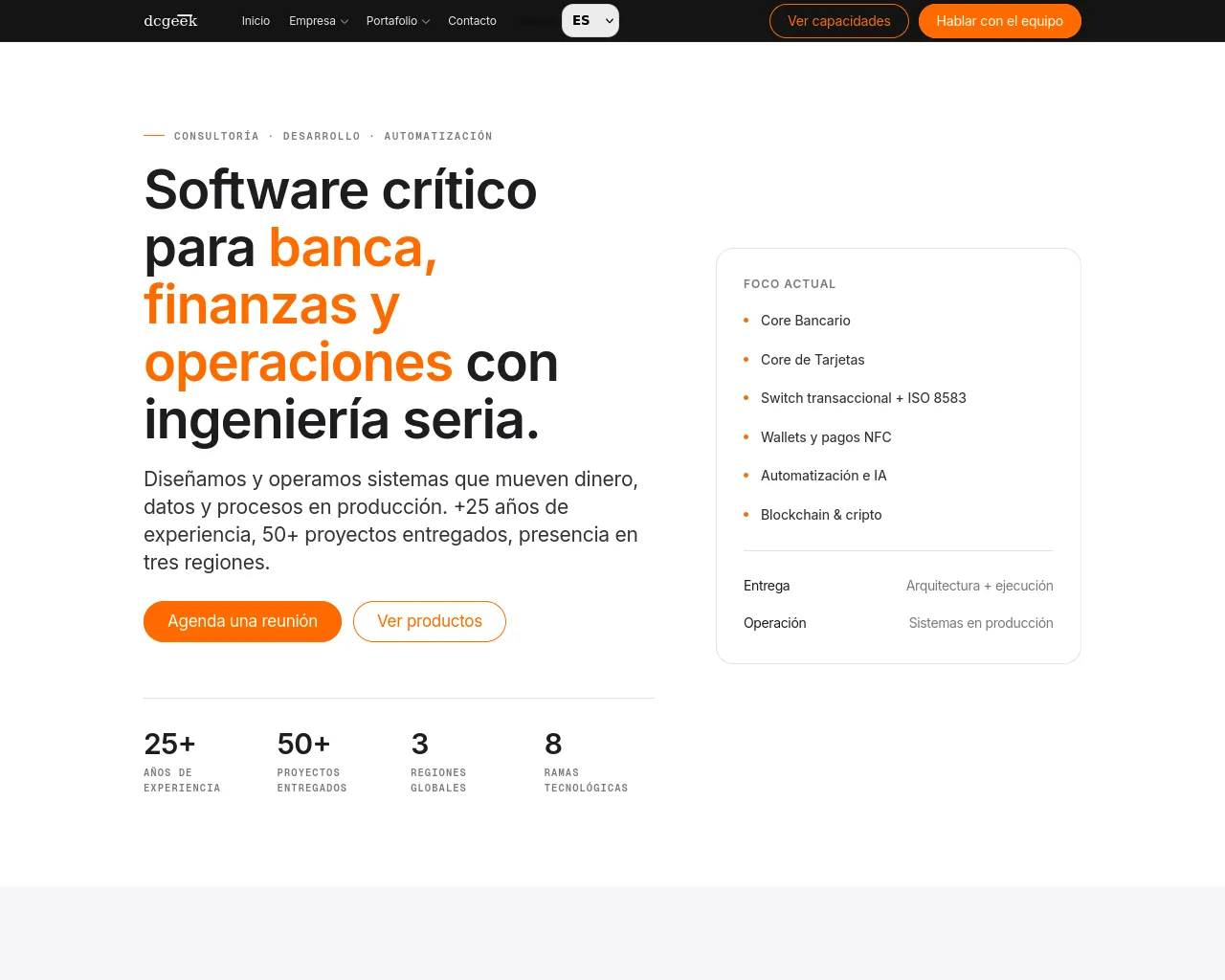 Screenshot of dcgeeks.net