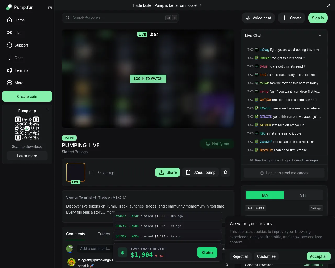 Screenshot of pumpz.top