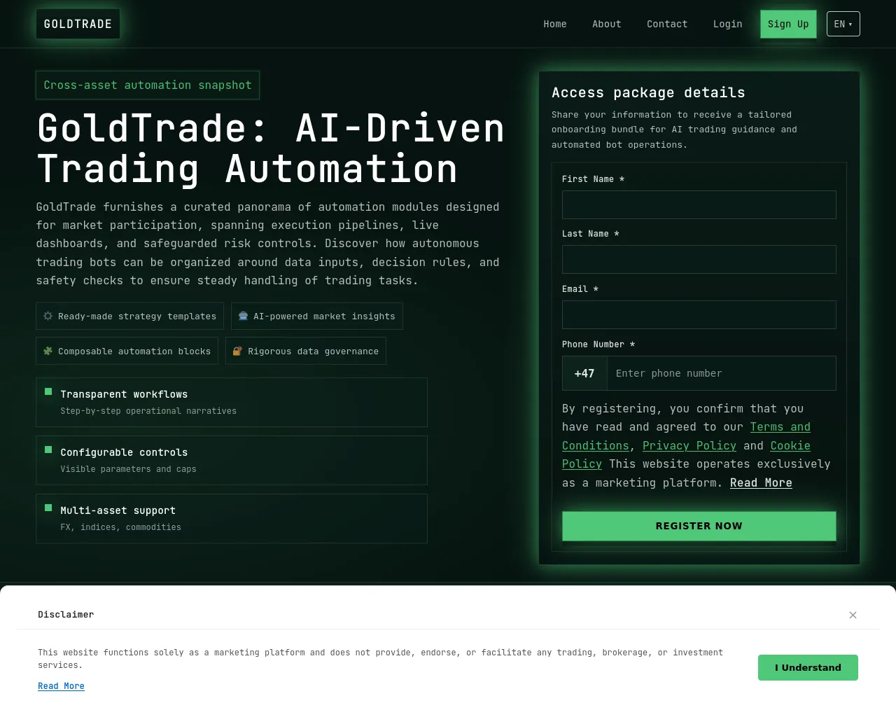 Screenshot of goldtradetech.digital