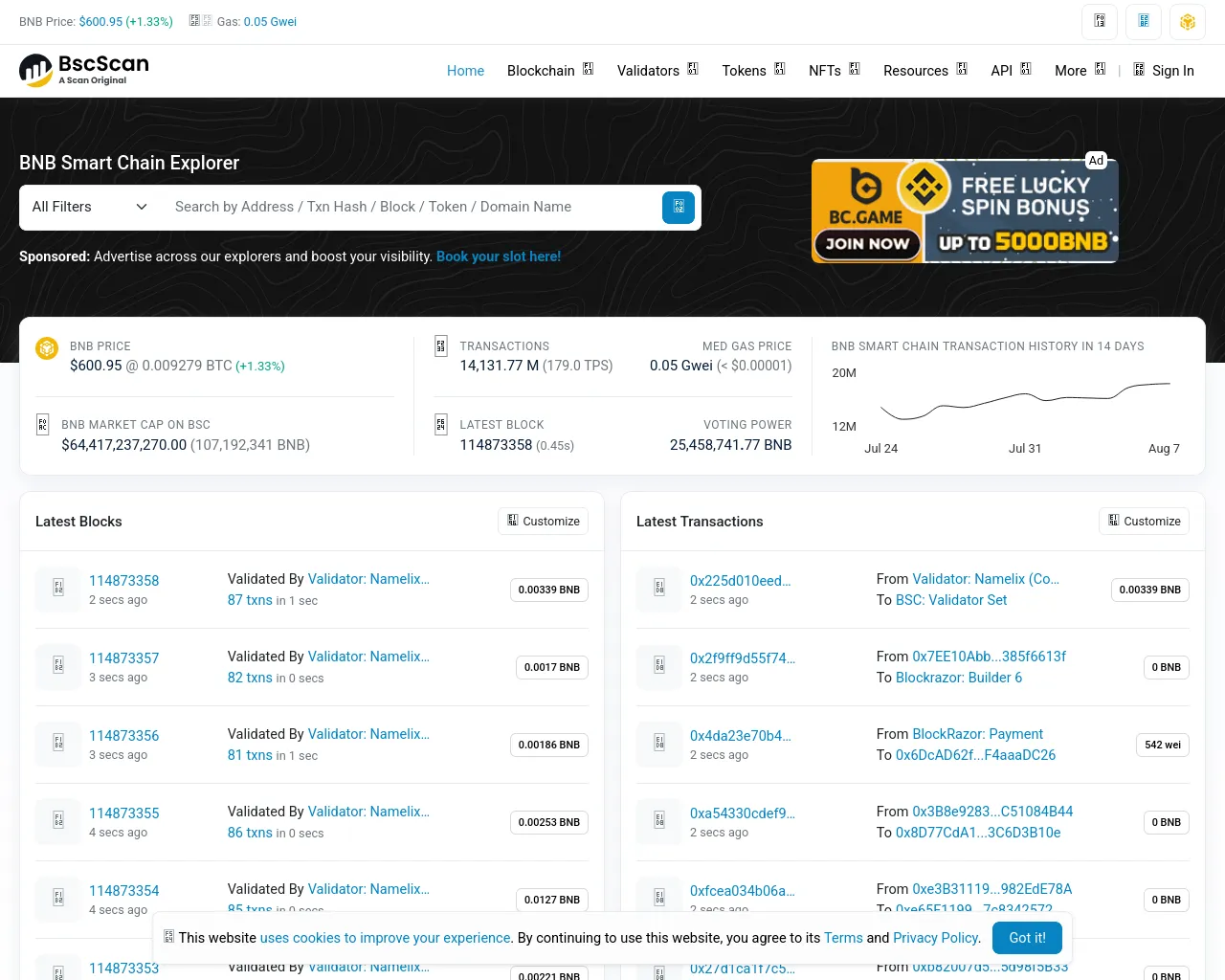 Screenshot of bscscan.to