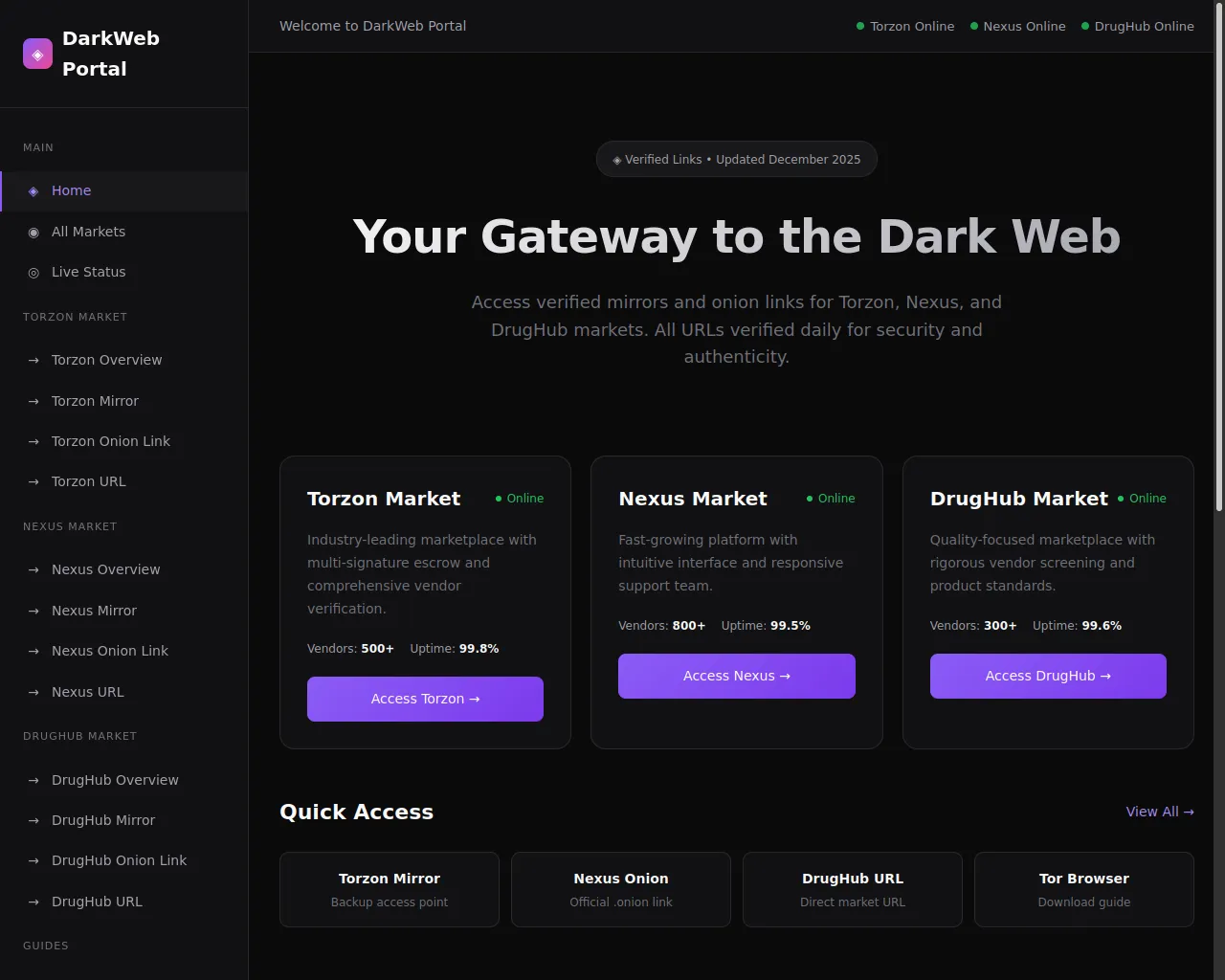 Screenshot of darkweb-portal.app