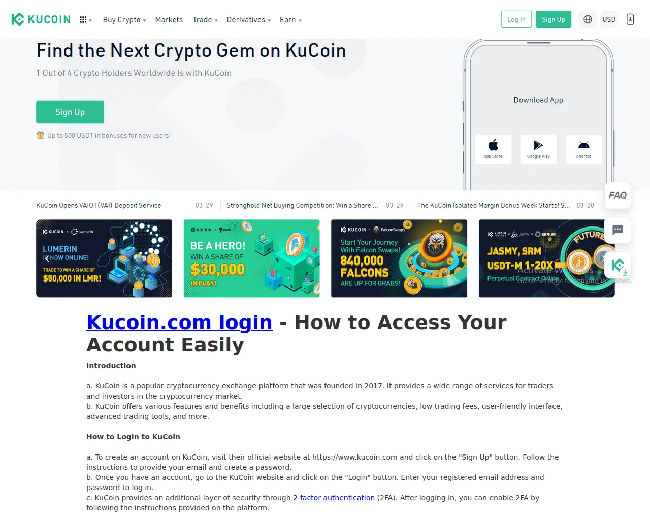 Screenshot of kukoincomlogin.webflow.io