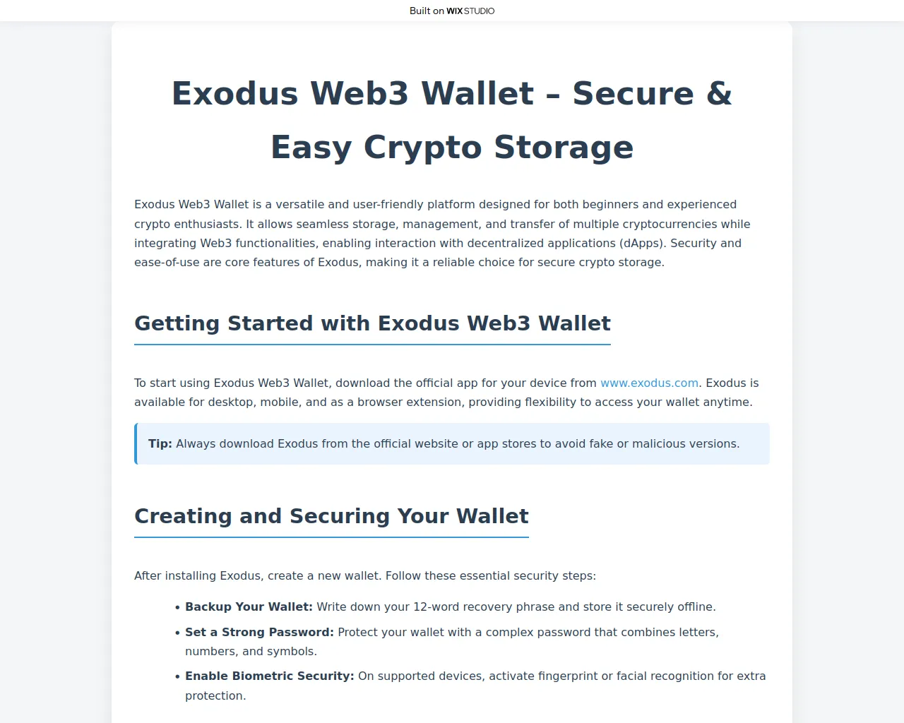 Screenshot of started-eng-exadus.wixstudio.com