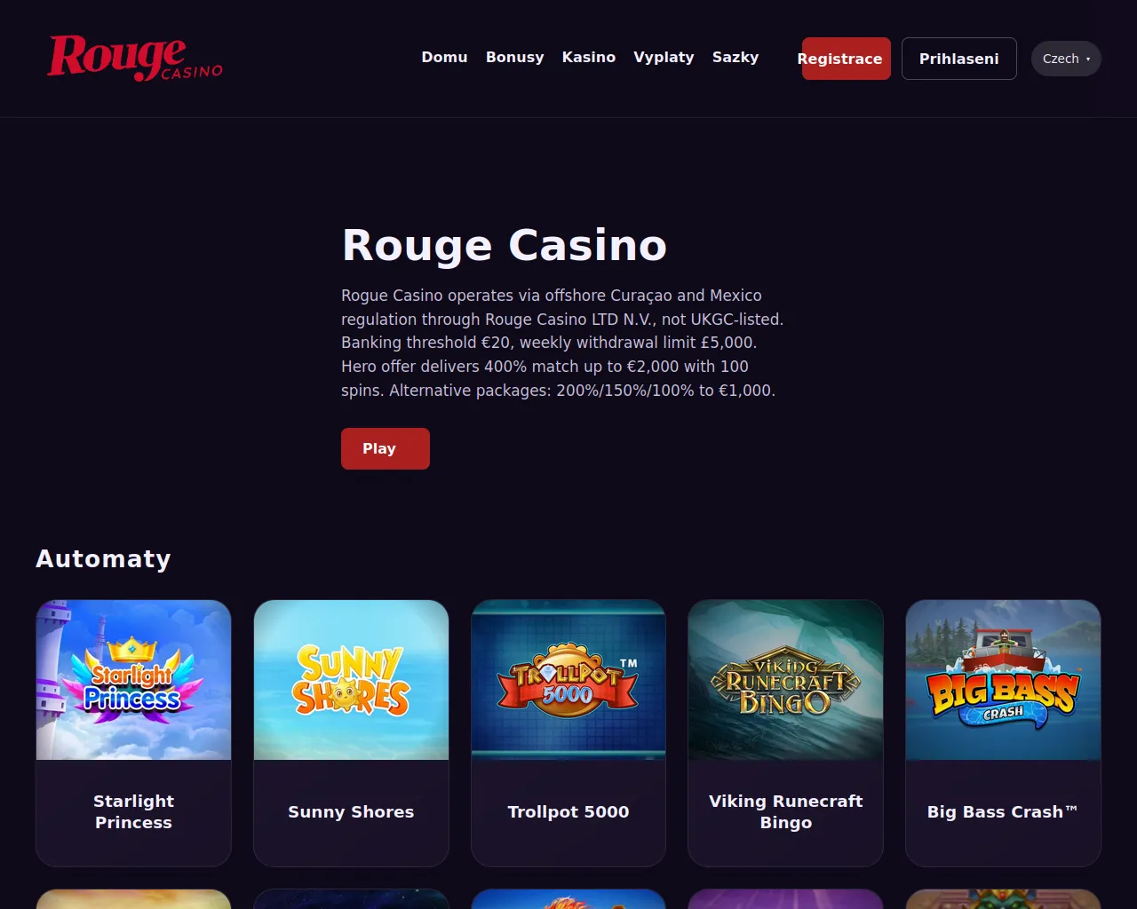 Screenshot of rouge-casino.net
