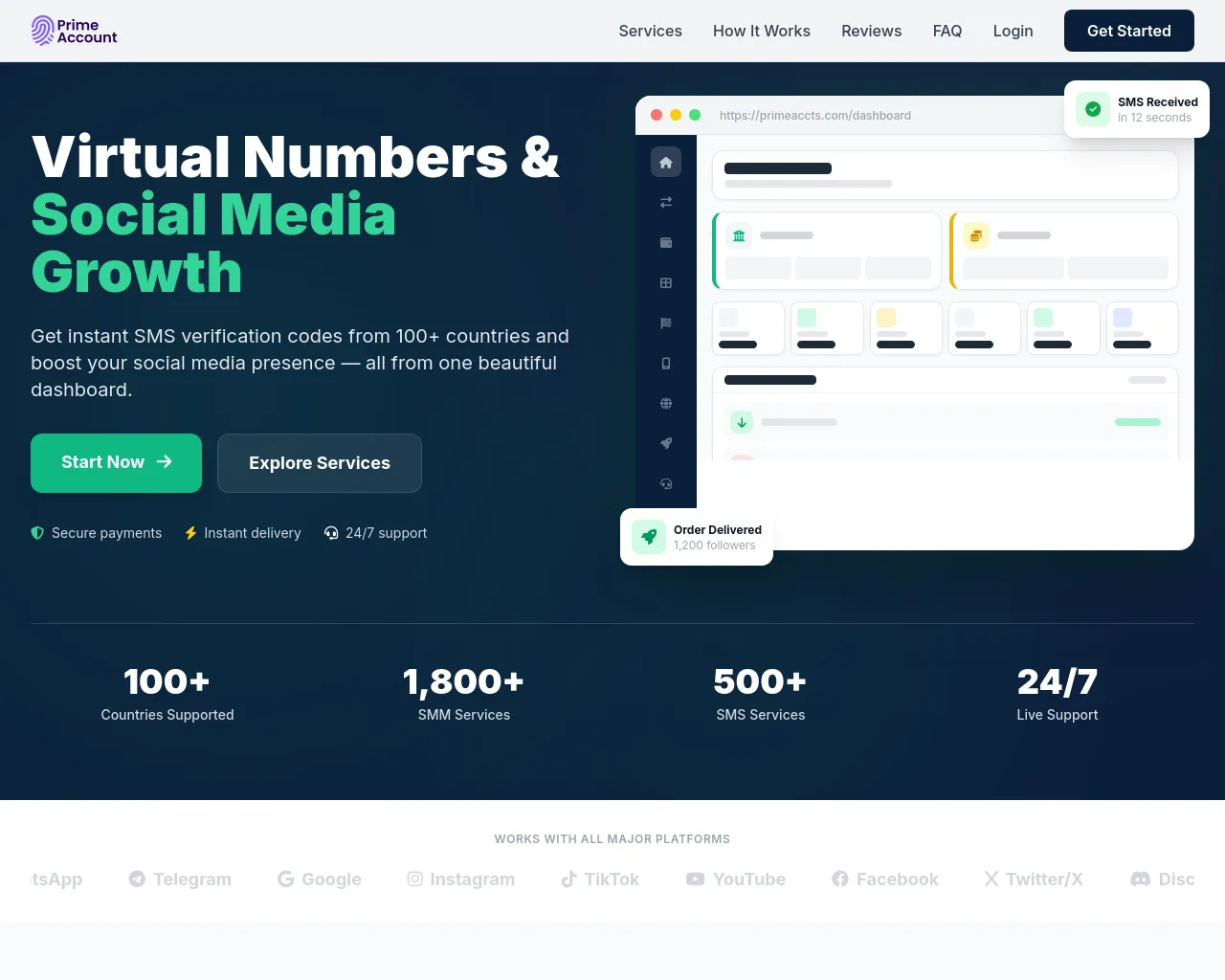 Screenshot of primeaccts.com