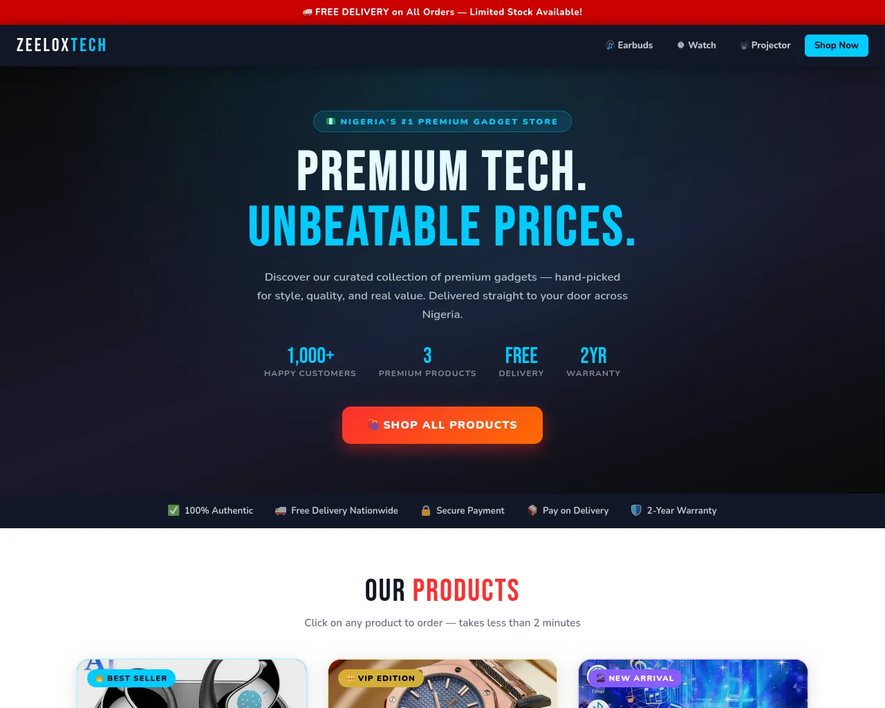 Screenshot of zeeloxtech.com.ng