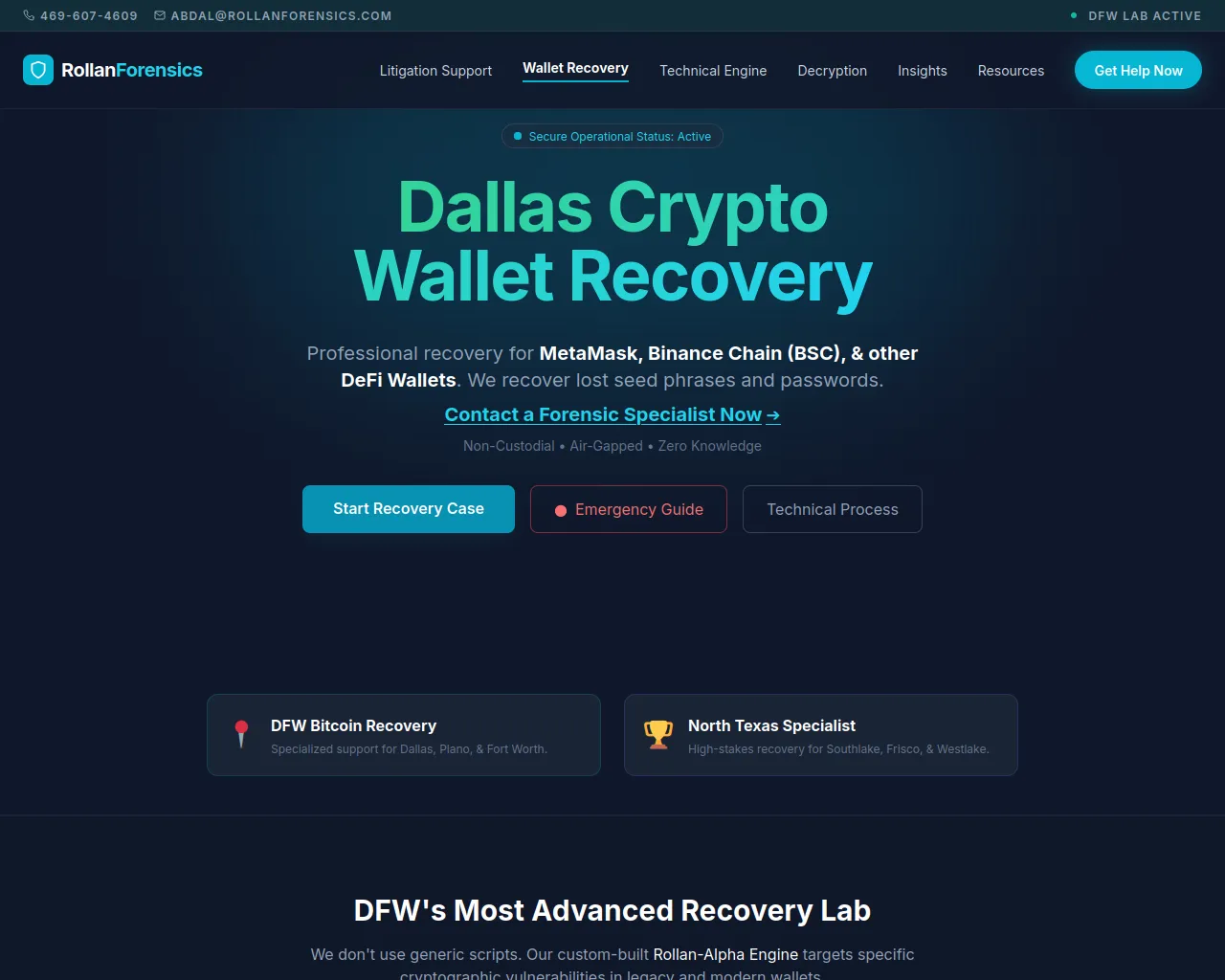 Screenshot of recovermycryptowallet.com