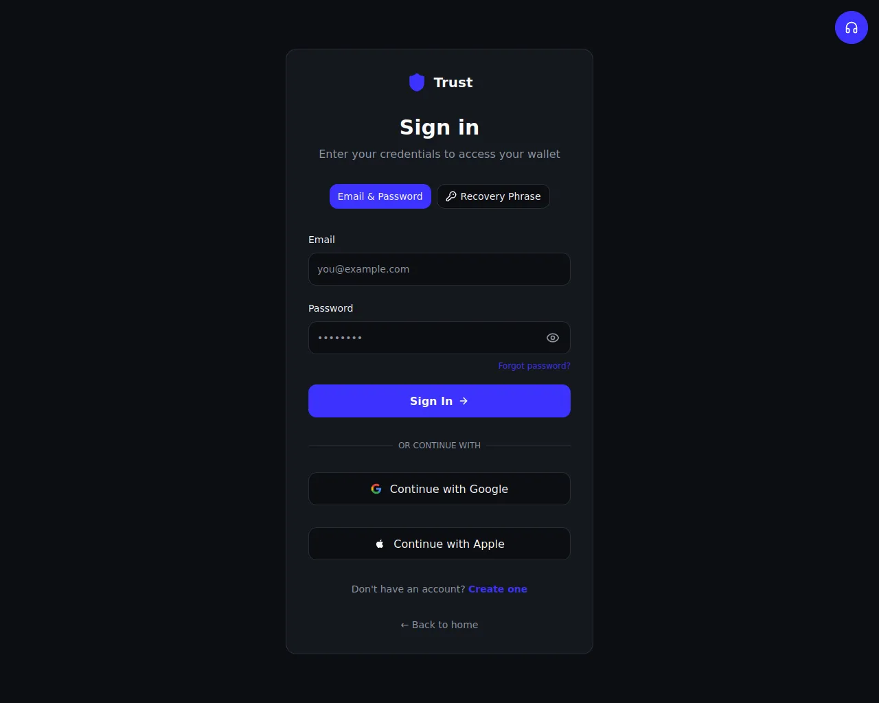 Screenshot of trustwalletusa.com