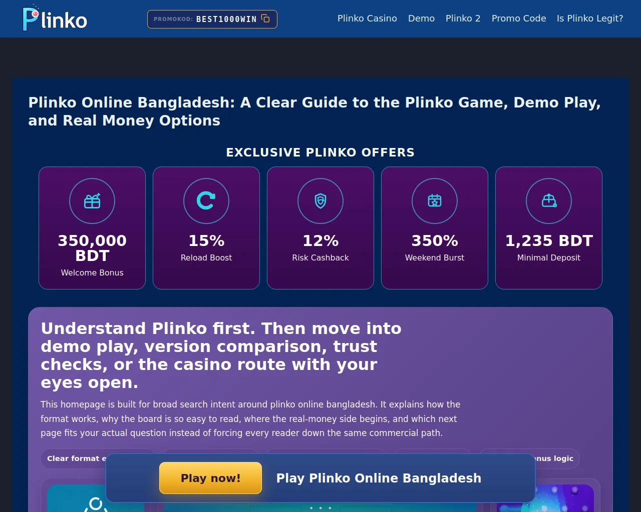 Screenshot of plinko-online-bd.com