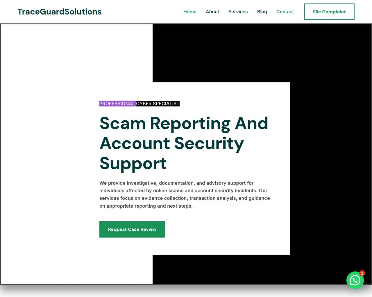 Screenshot of traceguardsolution.com