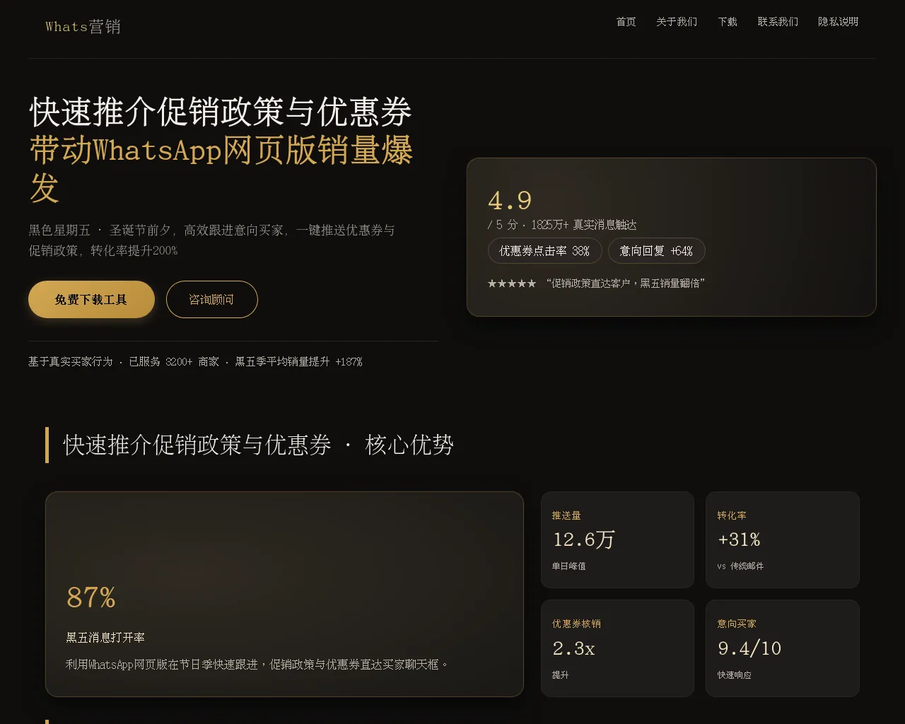 Screenshot of wa.one-whatapp.com.cn