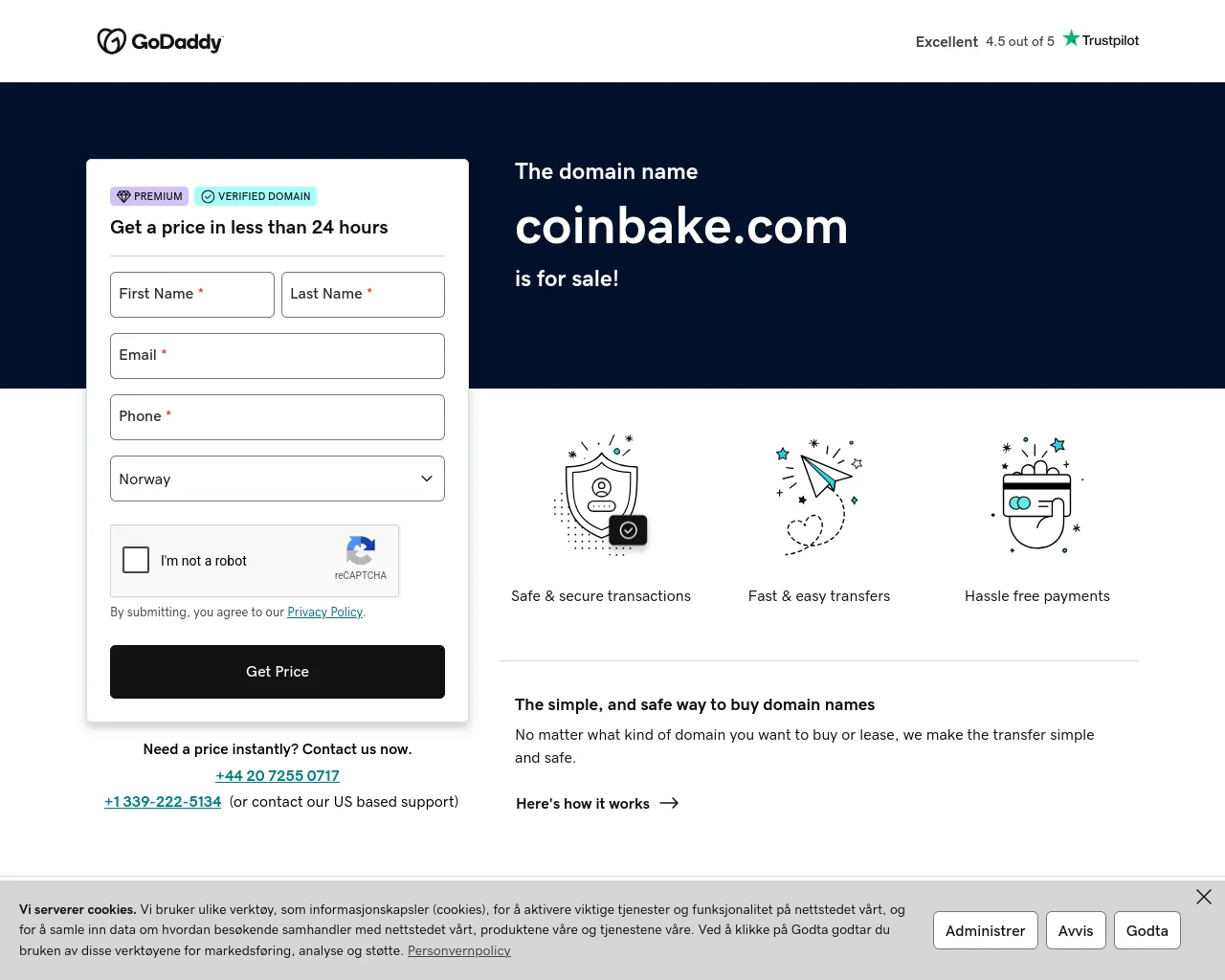 Screenshot of coinbake.com