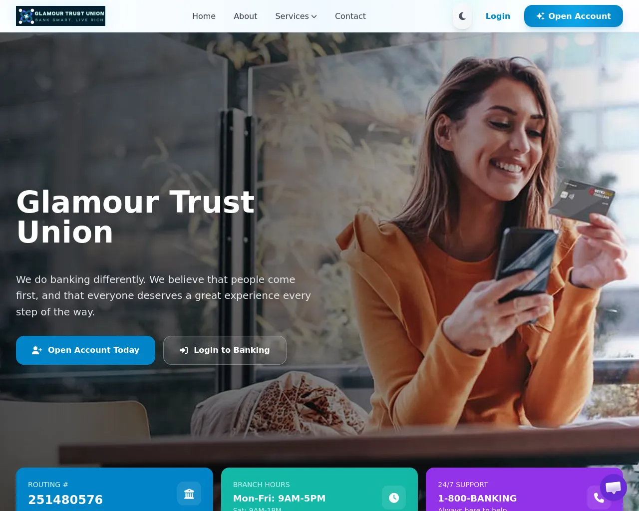 Screenshot of gtrustunion.com